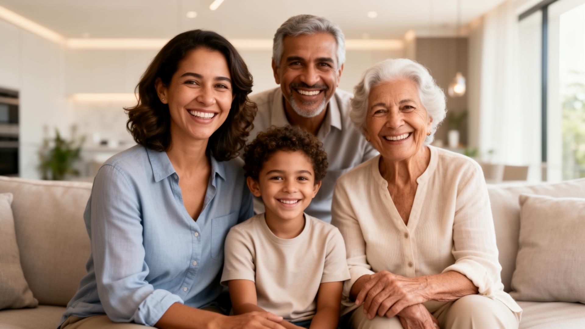 Família protegida com plano de saúde GSS